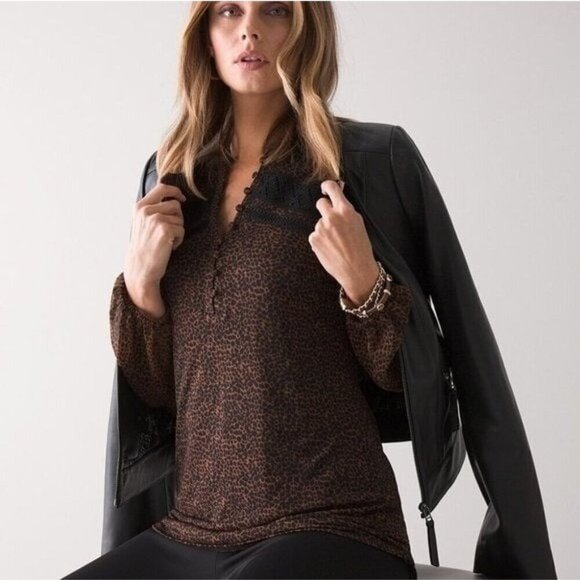 White House Black Market Tops - NWOT White House Black Market Long-Sleeve Matte Jersey Tunic - Medium Petite